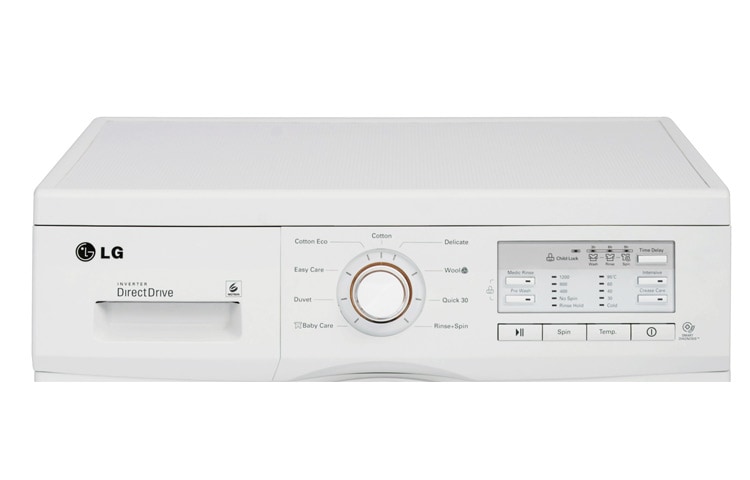 LG 7 kg, silnik Direct Drive z 10 letnią gwarancją, 6 motion, 1000 obr., Smart Diagnosis, 9 programów, F10B9QD