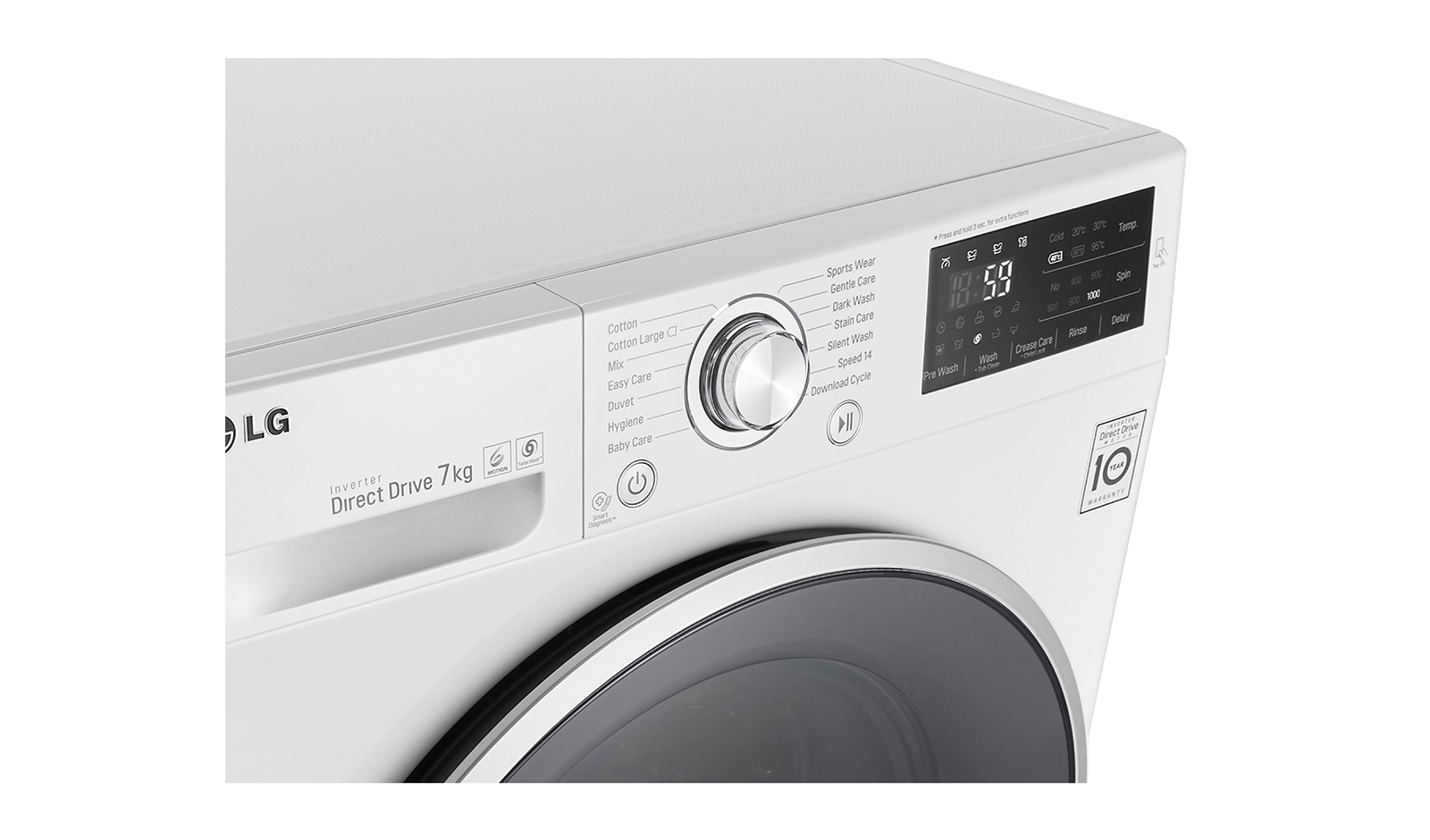 LG 7 kg, TurboWash™, Direct Drive, 1000rpm, NFC, F10U2QDN1