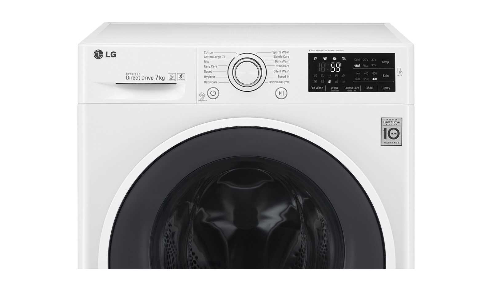 LG 7 kg, TurboWash™, Direct Drive, 1000rpm, NFC, F10U2QDN1