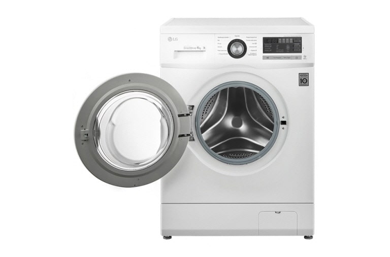 LG 6 kg, silnik Direct Drive z 10 letnią gwarancją, 6 motion, 1200 obr., Smart Diagnosis, 13 programów, F1296ND