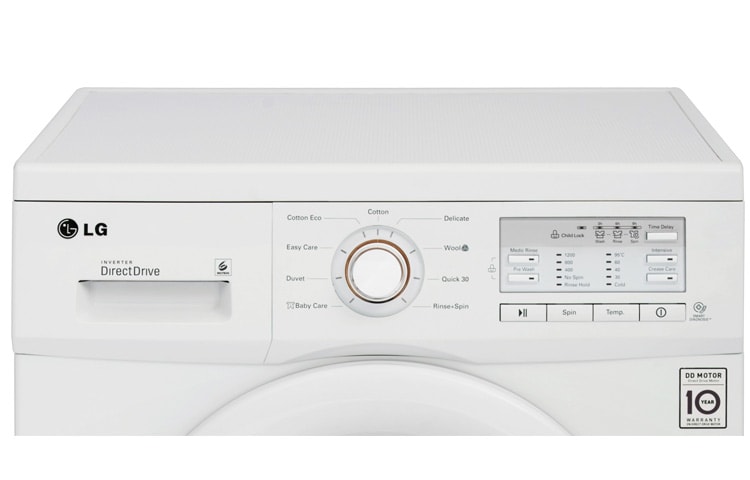 LG 5 kg, silnik Direct Drive z 10 letnią gwarancją, 6 motion, 1200 obr., Smart Diagnosis, 9 programów, , F12B9LD