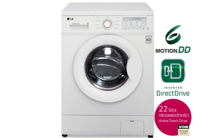 7 kg, silnik Direct Drive z 10 letnią gwarancją, 6 motion, 1200 obr., Smart Diagnosis, 9 programów F12B9QD - widok z przodu