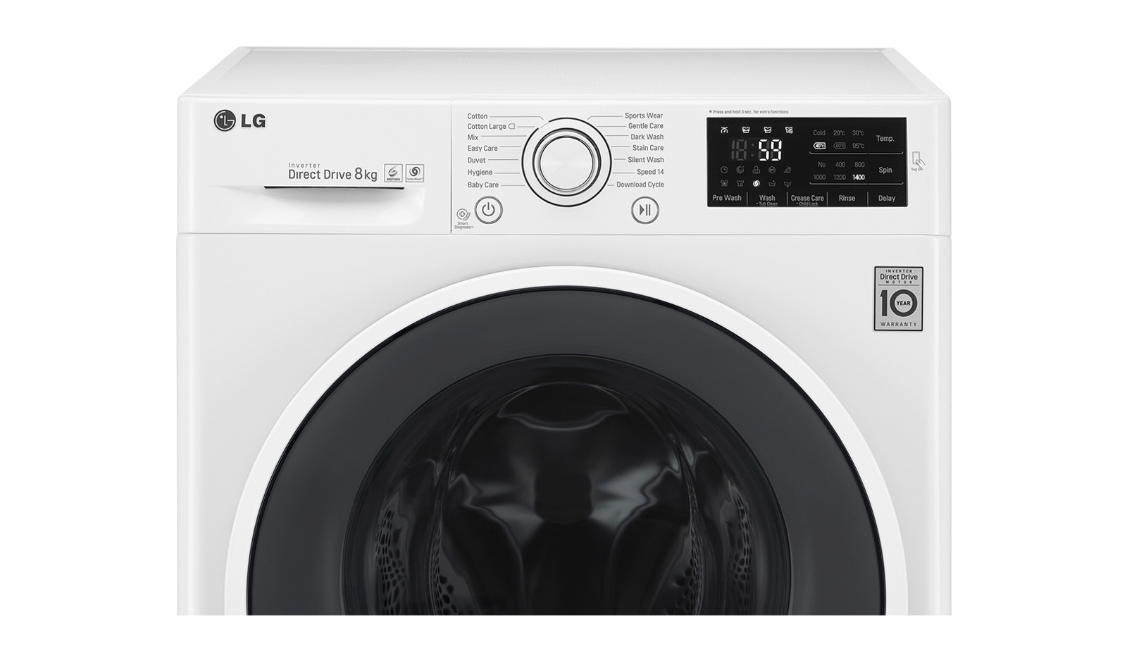 LG 8 kg, technologia TurboWash™, Direct Drive, 1200rpm, NFC, F12U2TDN0