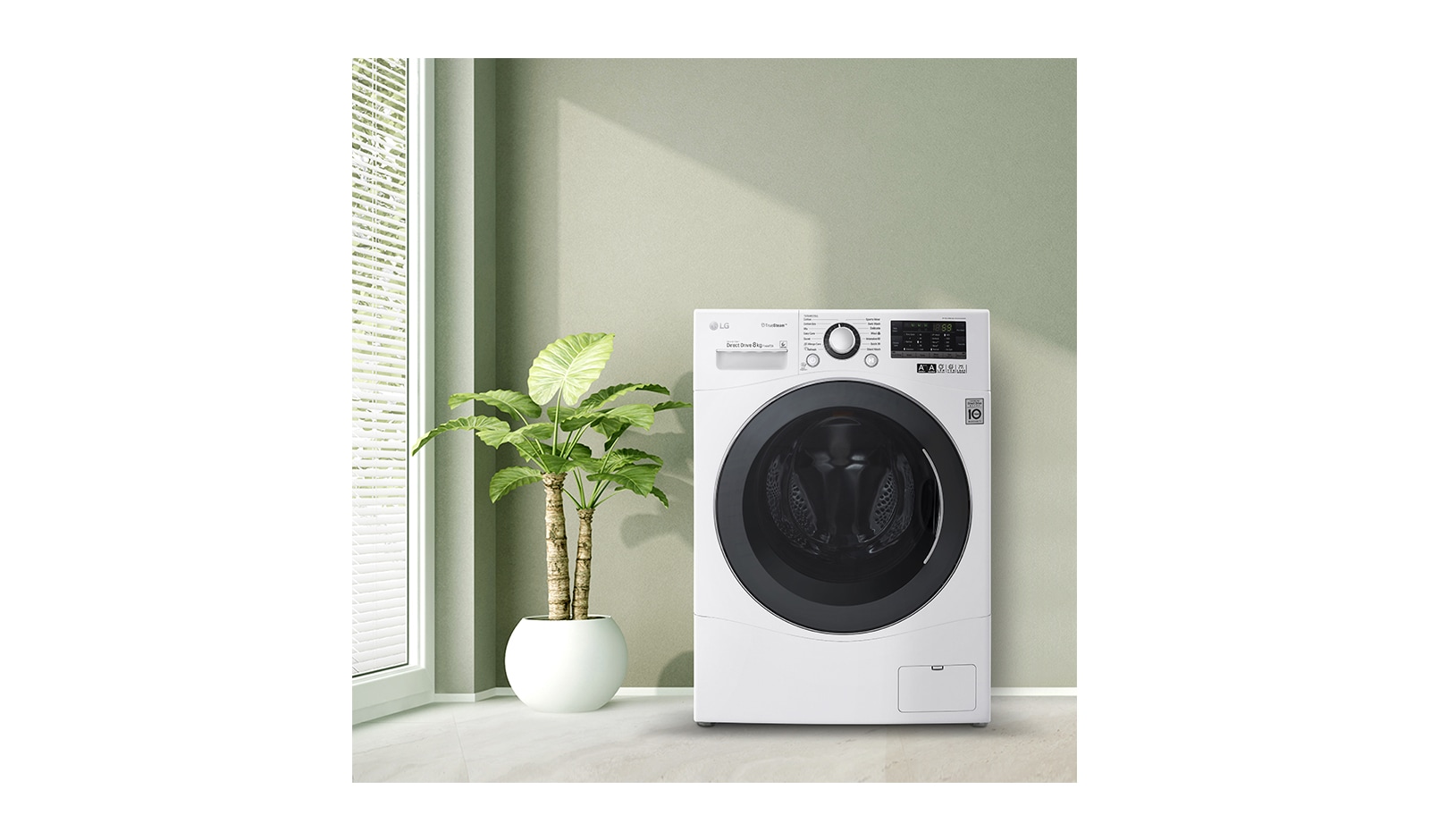 LG 8 kg, silnik Direct Drive z 10 letnią gwarancją, 6 motion, 1400 obr., Smart Diagnosis, 14 programów, F14A8TD