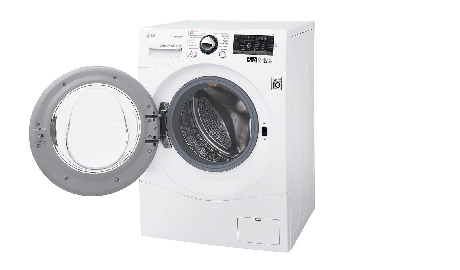 LG 8 kg, silnik Direct Drive z 10 letnią gwarancją, 6 motion, 1400 obr., Smart Diagnosis, 14 programów, F14A8TD