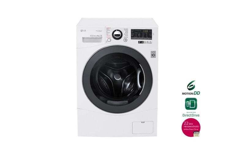 8 kg, silnik Direct Drive z 10 letnią gwarancją, 6 motion, 1400 obr., Smart Diagnosis, 14 programów F14A8TD - widok z przodu