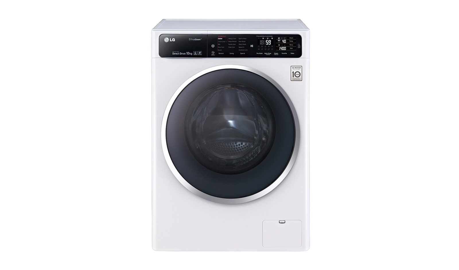 10 kg, Funkcje Parowe, TurboWash™, Direct Drive, 6 Motion, Panel dotykowy, 1400obr/min, NFC F14U1JBS2 - widok z przodu