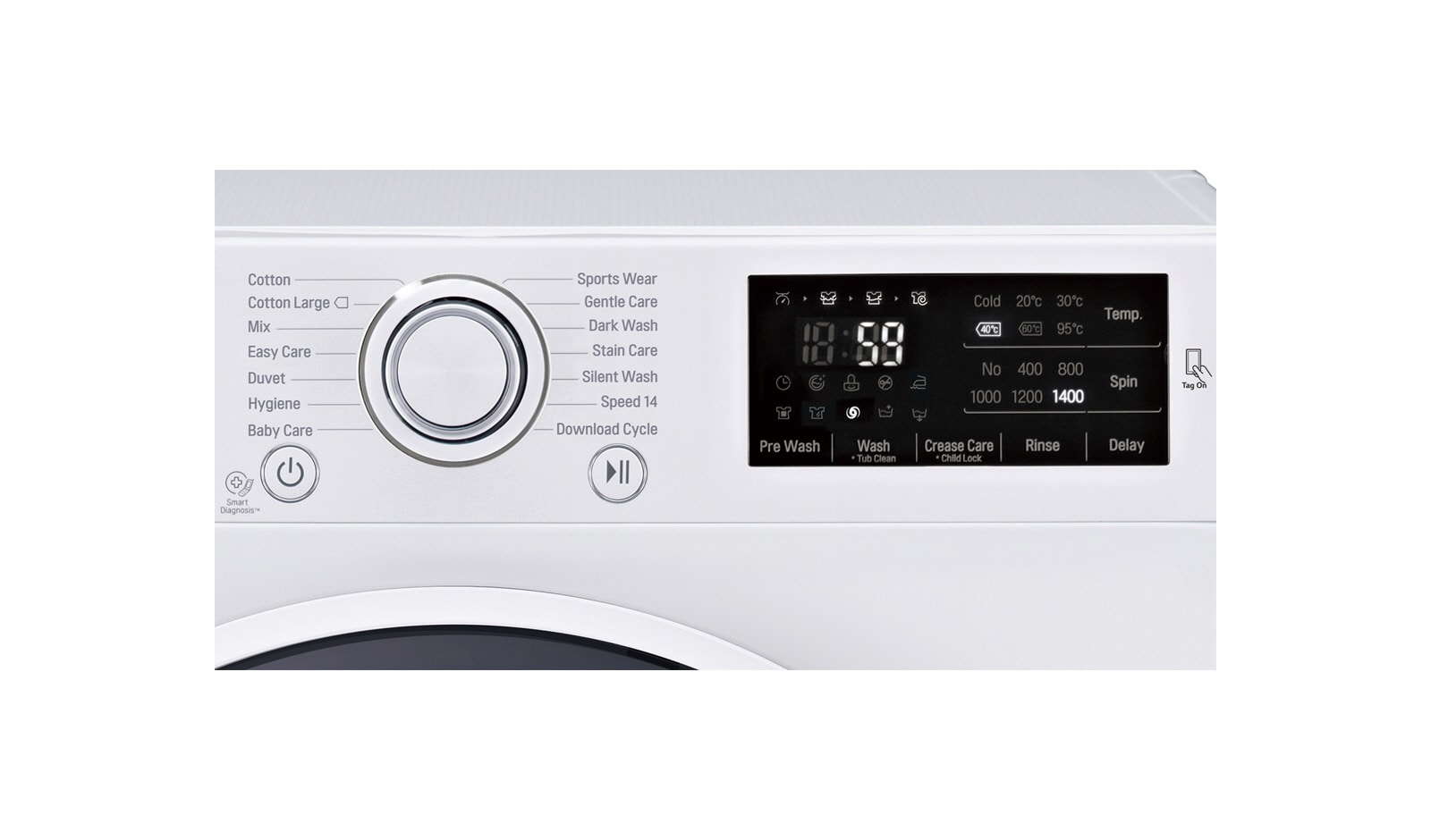 LG 7 kg, TurboWash™, Direct Drive, 1400rpm, NFC, F14U2QDN0