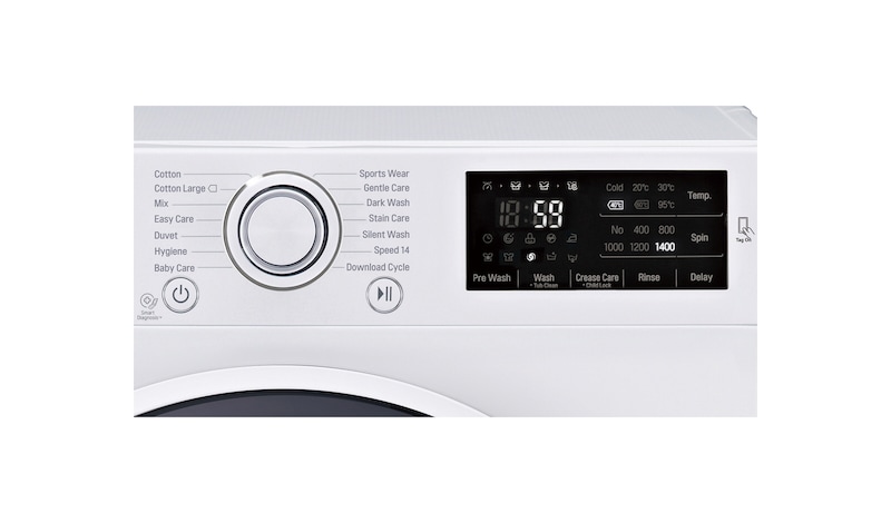 LG 7 kg, TurboWash™, Direct Drive, 1400rpm, NFC, F14U2QDN0
