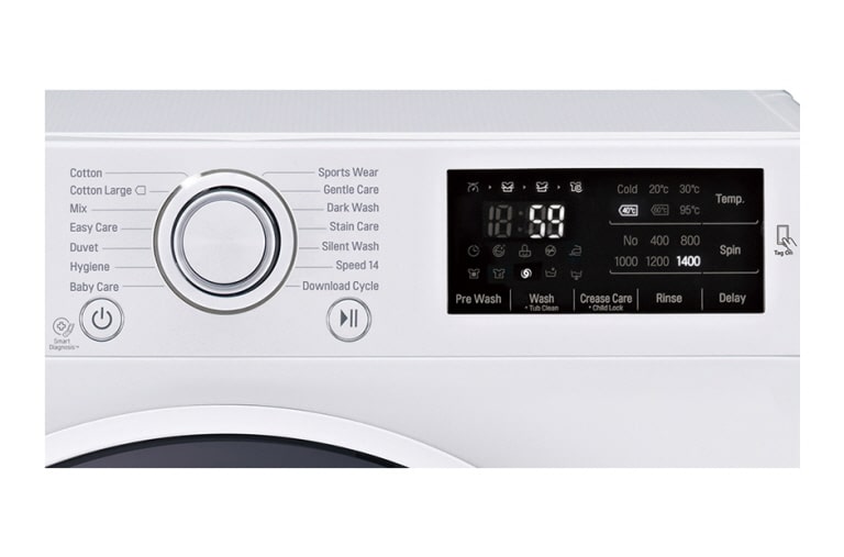 LG 8 kg, technologia TurboWash™, Direct Drive, 1400rpm, NFC, F14U2TDN1