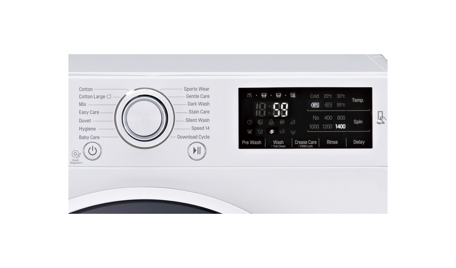 LG 8 kg, technologia TurboWash™, Direct Drive, 1400rpm, NFC, F14U2TDN1
