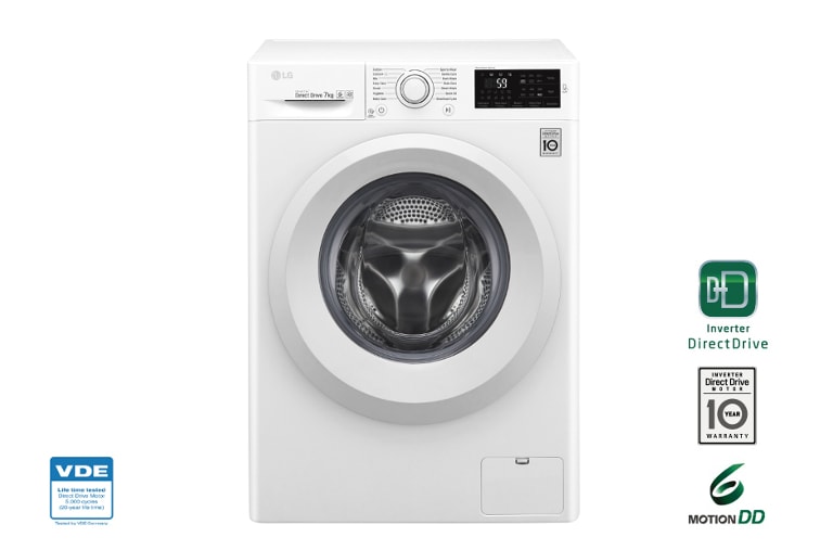 Pralka LG C5 7kg 1200rpm F2J5QN3W F2J5QN3W - widok z przodu