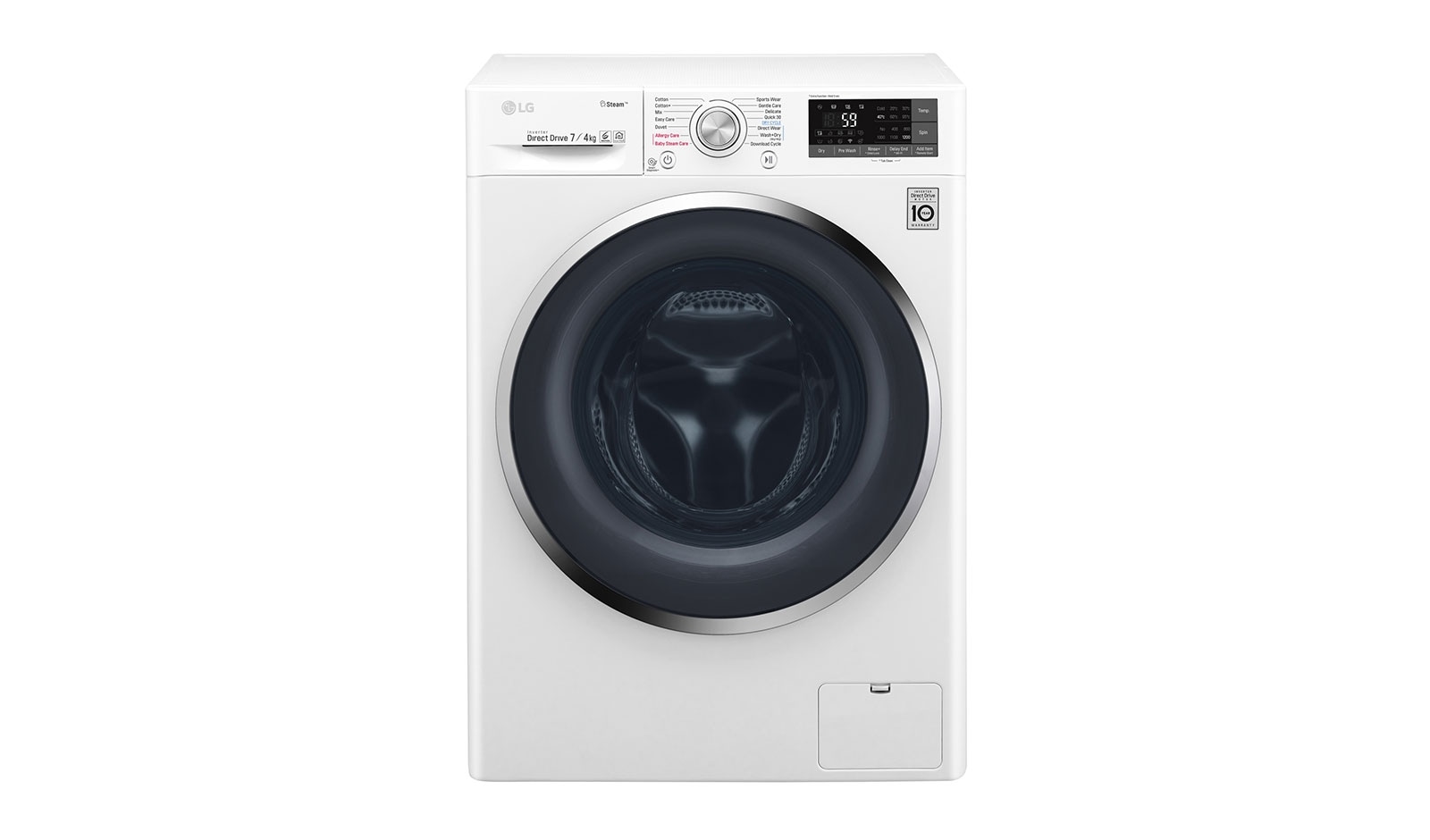 Pralko-suszarka LG Vivace C3 slim SpaSteam 7/4 kg 1200rpm ThinQ F2J7HG2W F2J7HG2W - widok z przodu