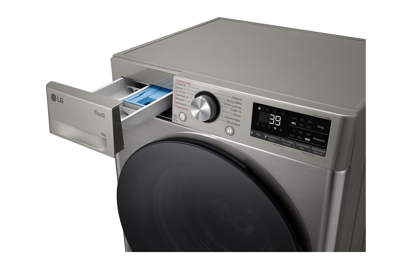 LG Pralka LG Vivace | R700 | srebrna | slim 9 kg | 1200 rpm | Steam | TurboWash 360 | ThinQ | AIDD | F2W9S72YP, F2W9S72YP
