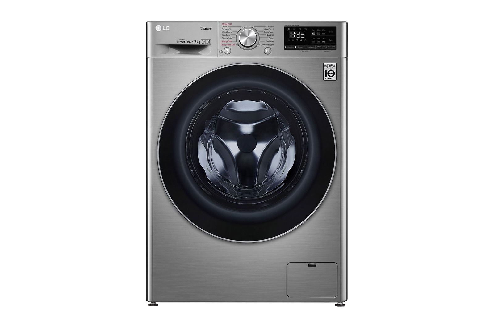 Pralka LG Vivace V400 slim 7kg Steam 1200rpm ThinQ F2WN4S7S2T F2WN4S7S2T - widok z przodu