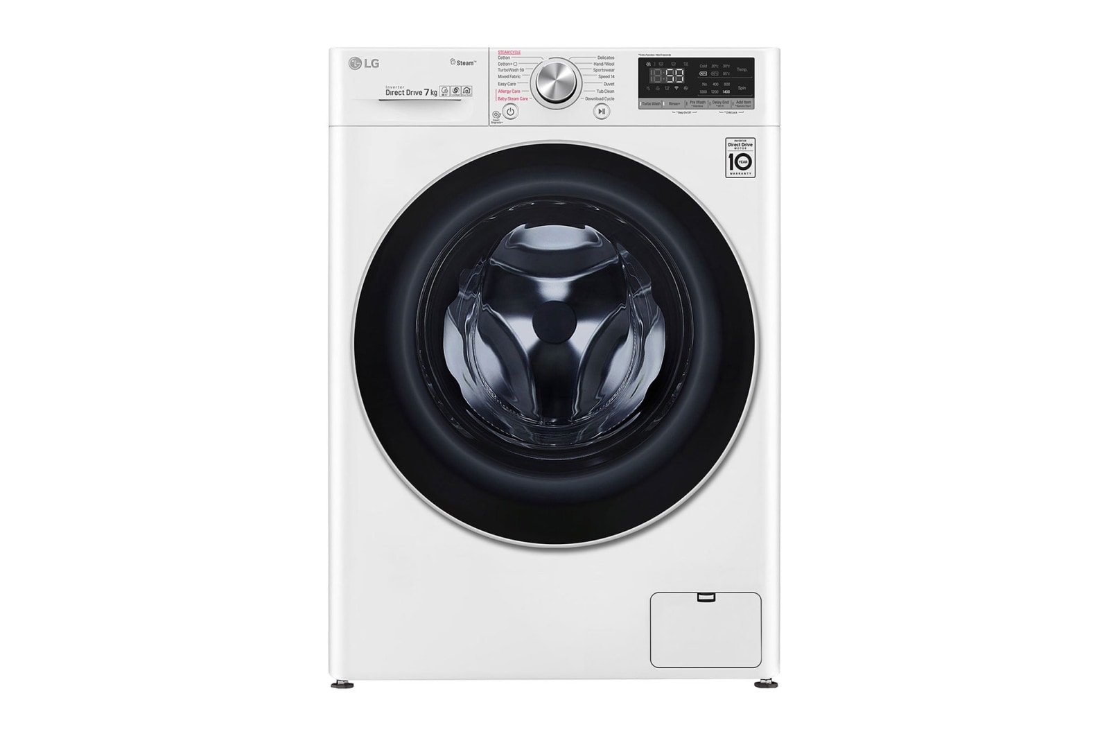 Pralka LG Vivace V600 7kg Steam 1200rpm ThinQ F2WN6S7S1 F2WN6S7S1 - widok z przodu
