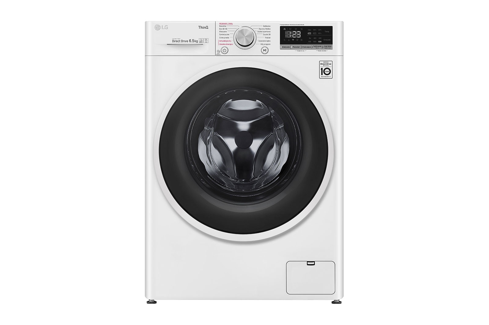 Pralka LG Vivace V400 slim 6,5kg 1200rpm ThinQ F2WT4S6AIDD F2WT4S6AIDD - widok z przodu