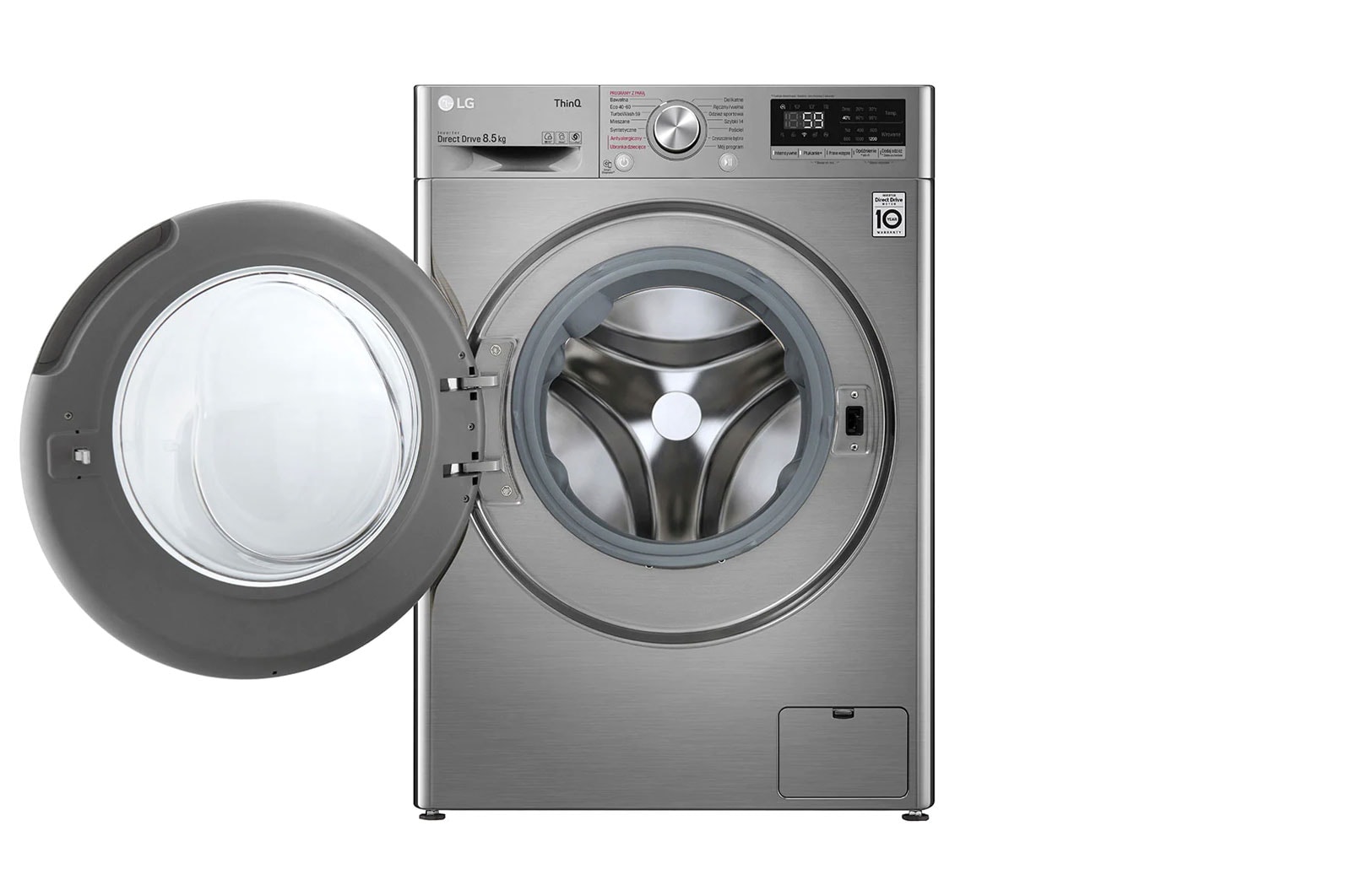 LG Pralka LG Vivace | srebrna | V500 | slim 8,5kg | Steam | 1200 rpm | ThinQ | AIDD | F2WV5S8S2TE, F2WV5S8S2TE
