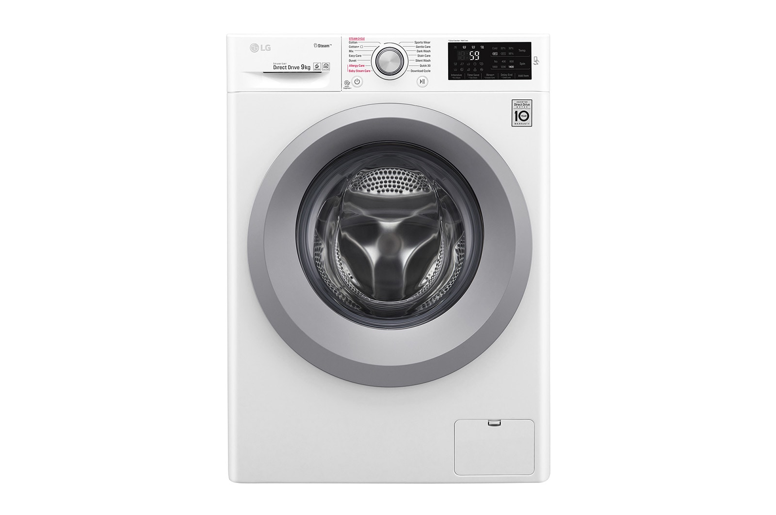 Pralka LG  C5 9kg Steam 1400rpm F4J5VY4W F4J5VY4W - widok z przodu