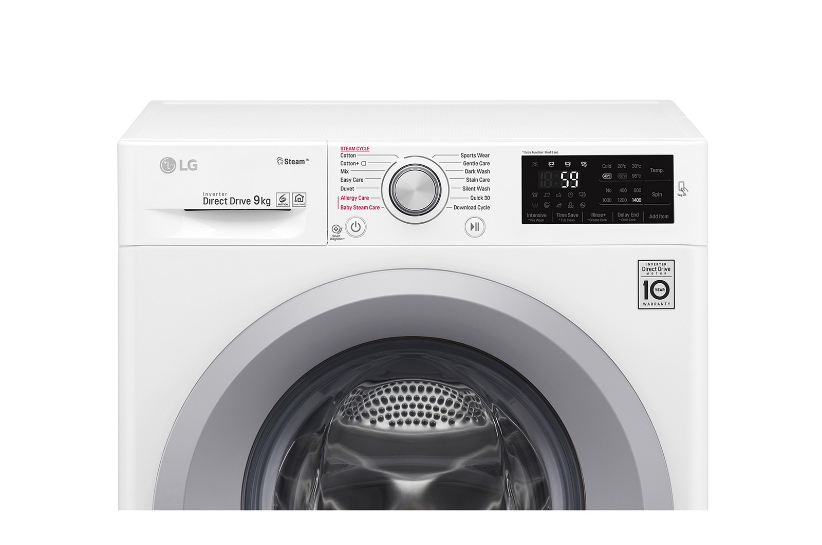 LG Pralka LG  C5 9kg Steam 1400rpm F4J5VY4W, F4J5VY4W