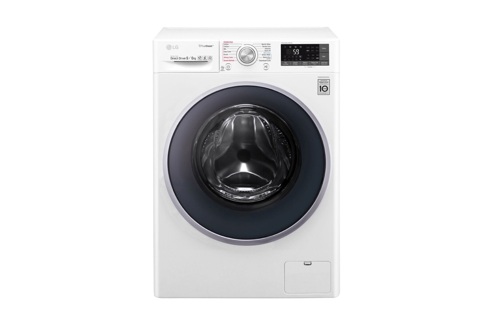 Pralkosuszarka C3 TrueSteam 1400rpm 9/6kg F4J7FH1WD - widok z przodu