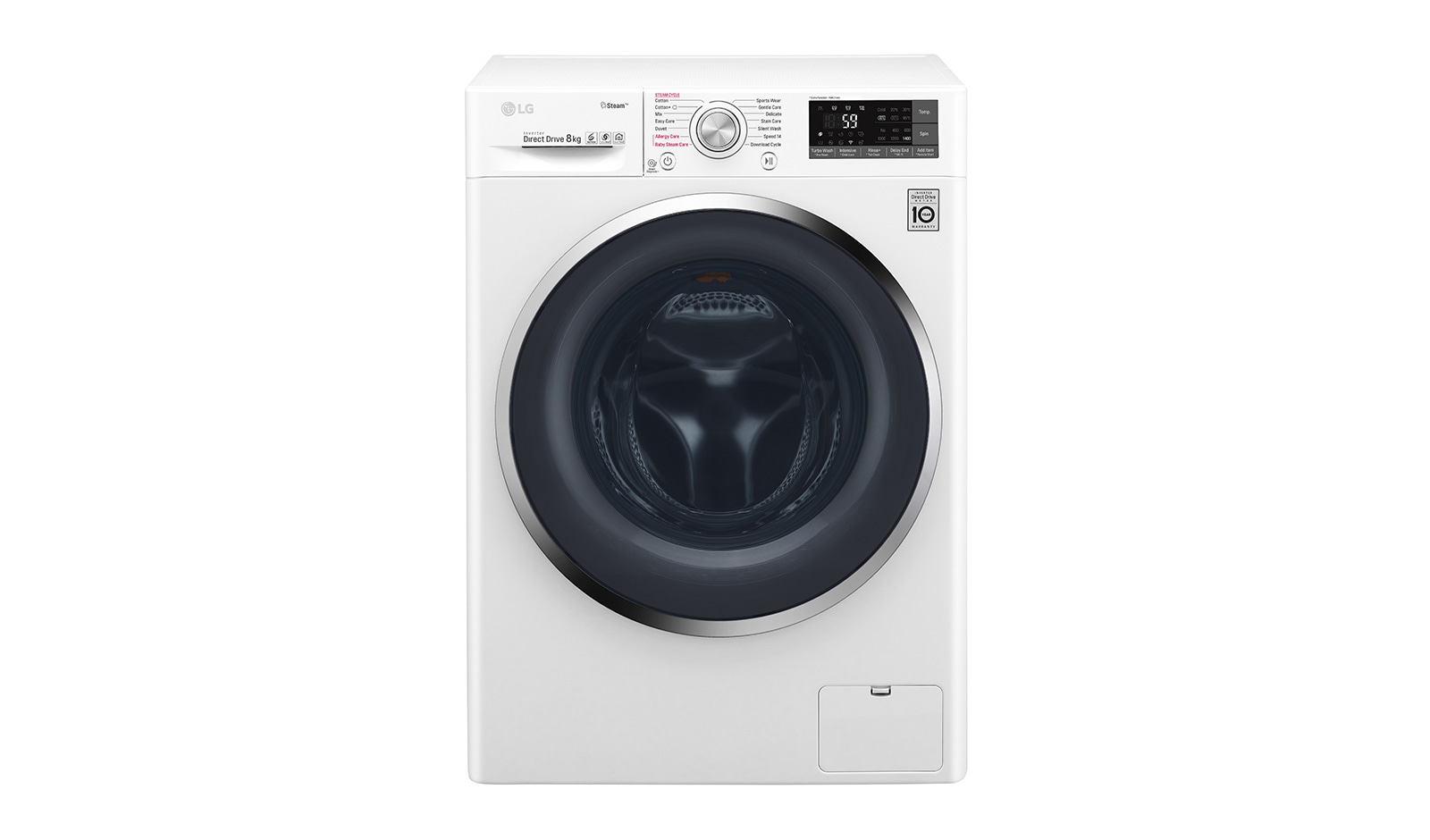 Pralka C3 SteamSpa TurboWash 1400rpm 8kg F4J7TY2W - widok z przodu