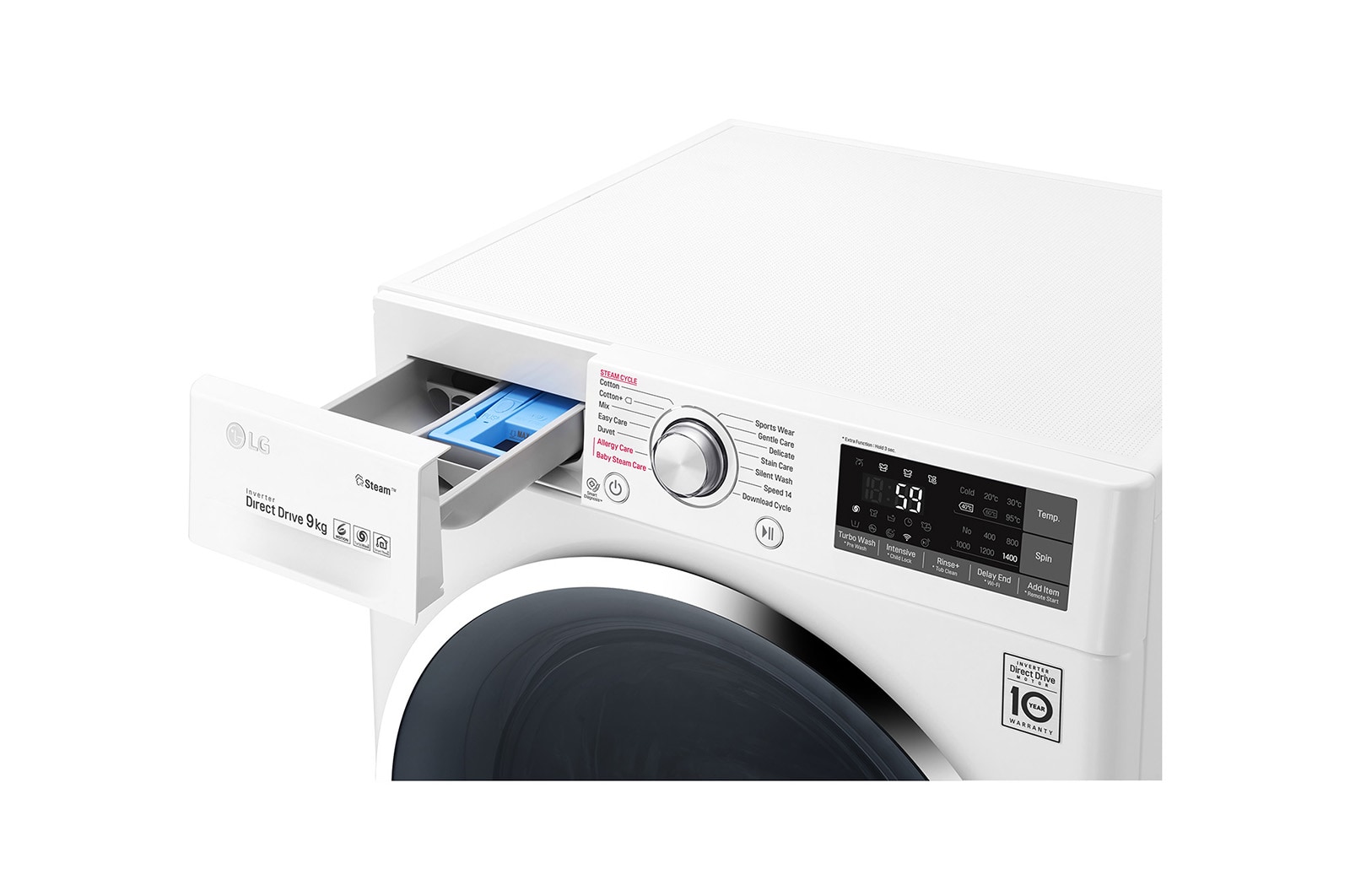 LG Pralka C3 SteamSpa TurboWash 1400rpm 9kg, F4J7VY2WD