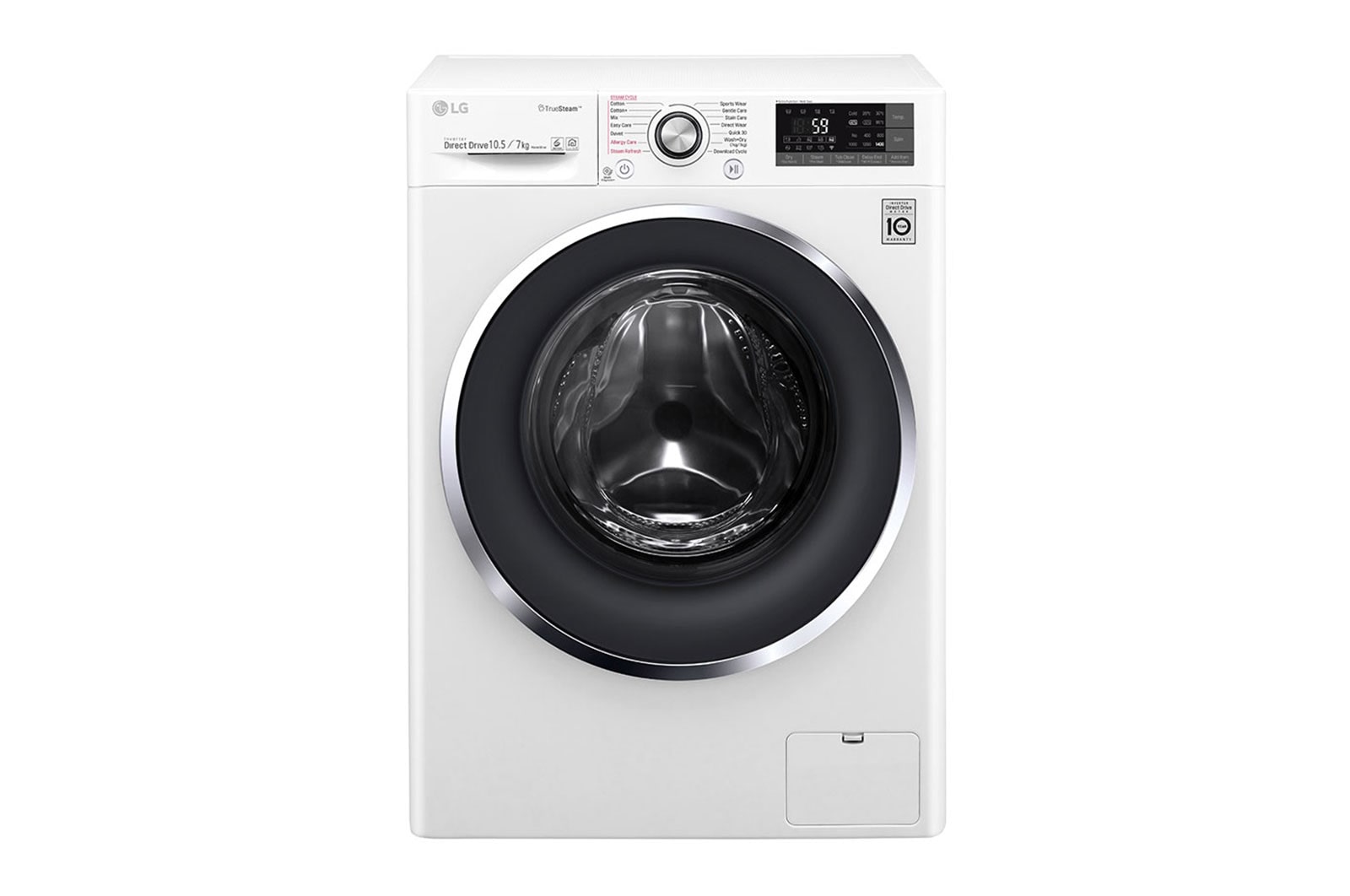 Pralkosuszarka C2 TrueSteam 1400rpm 10,5/7kg F4J8JH2WD - widok z przodu