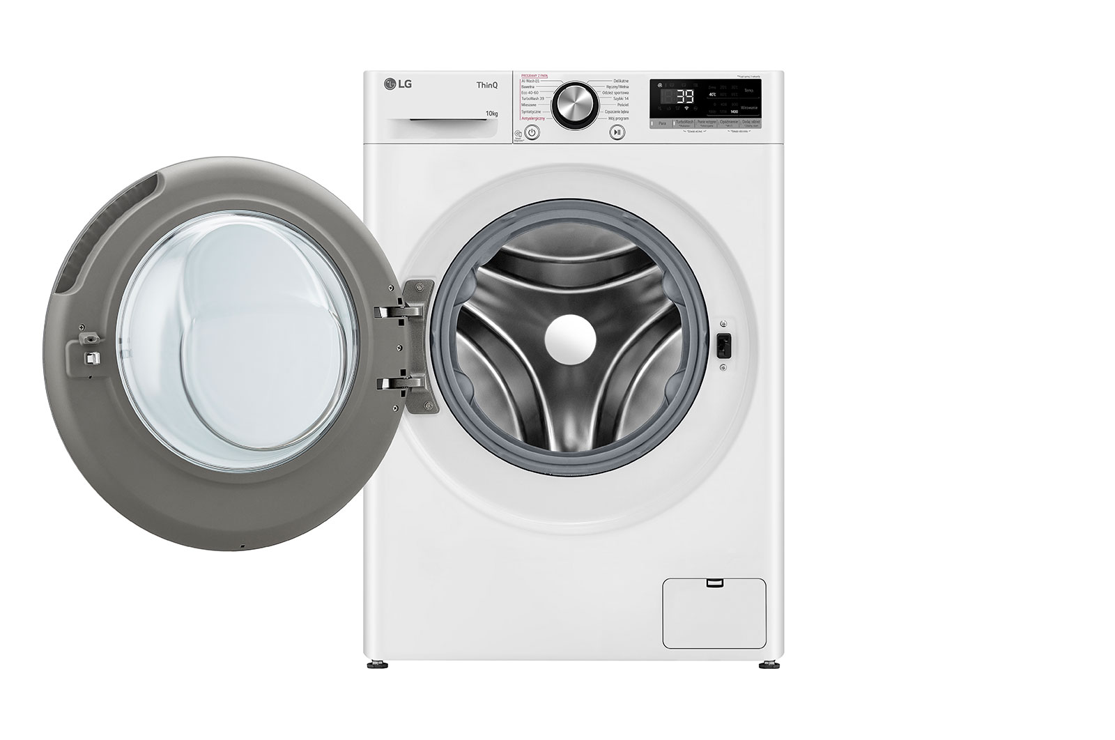 LG Pralka LG | biała | 10 kg | 1400 obr. / min. | Steam | TurboWash 360 | ThinQ | AIDD | F4W10722W, F4W10722W