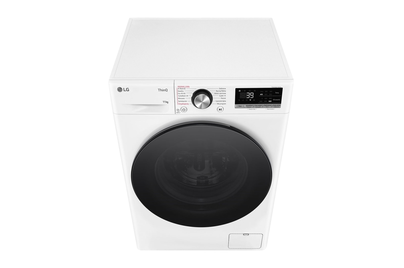 LG Pralka LG Vivace | R700 | biała, czarny panel | 11 kg | 1400 rpm | Steam | TurboWash 360 | ThinQ | AIDD | F4W1172YW, F4W1172YW