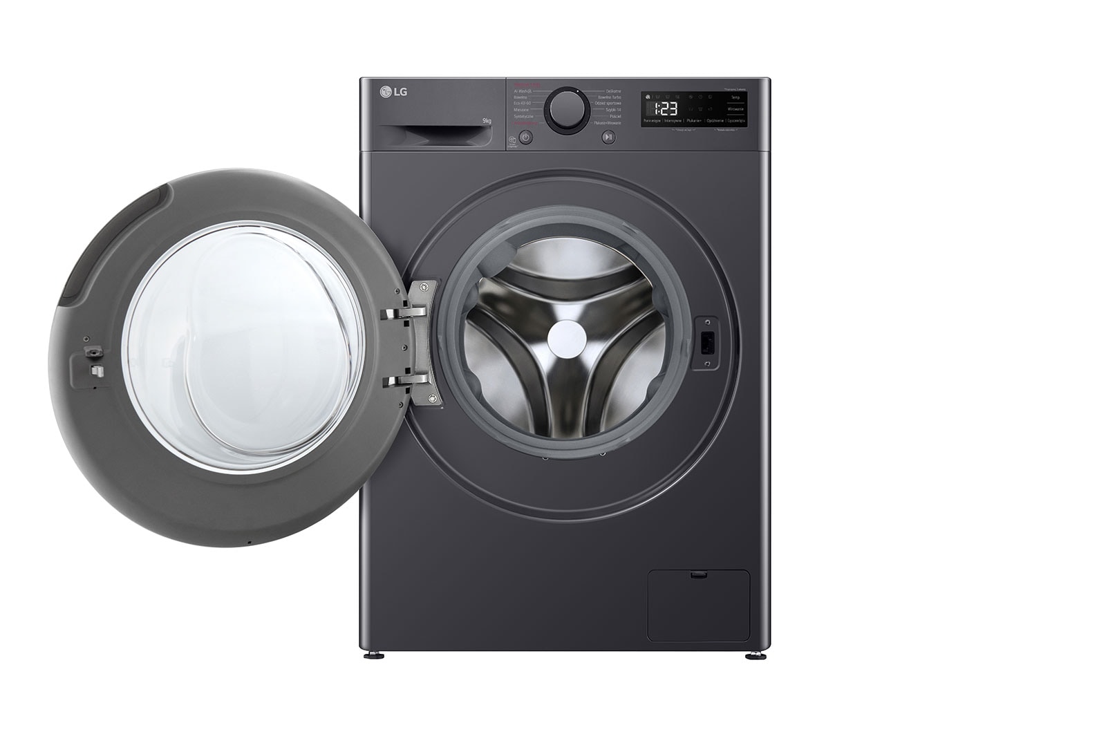 LG Pralka LG | grafitowa | 9 kg | 1400 obr. | AI Wash | AIDD | Programy parowe | Klasa A-10% | F4W90506J, F4W90506J