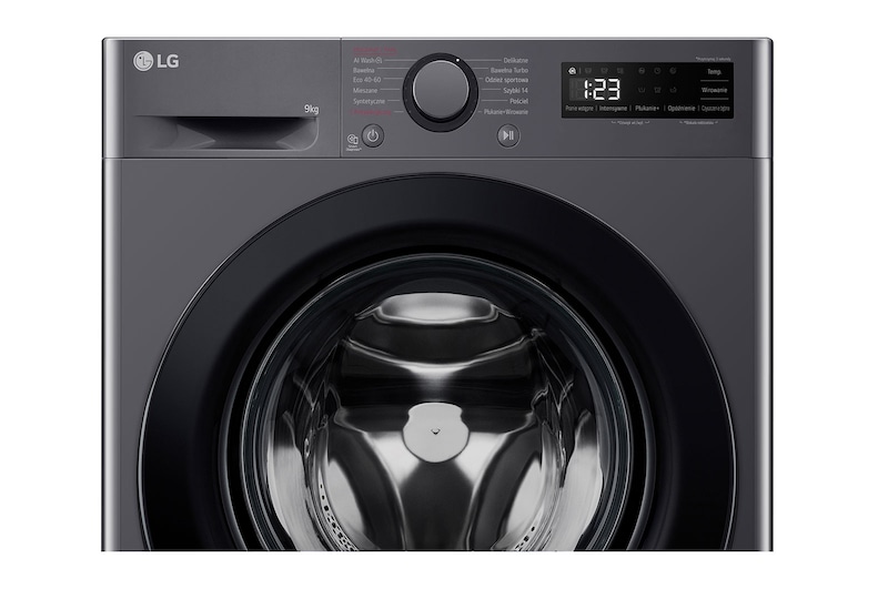 LG Pralka LG | grafitowa | 9 kg | 1400 obr. | AI Wash | AIDD | Programy parowe | Klasa A-10% | F4W90506J, F4W90506J