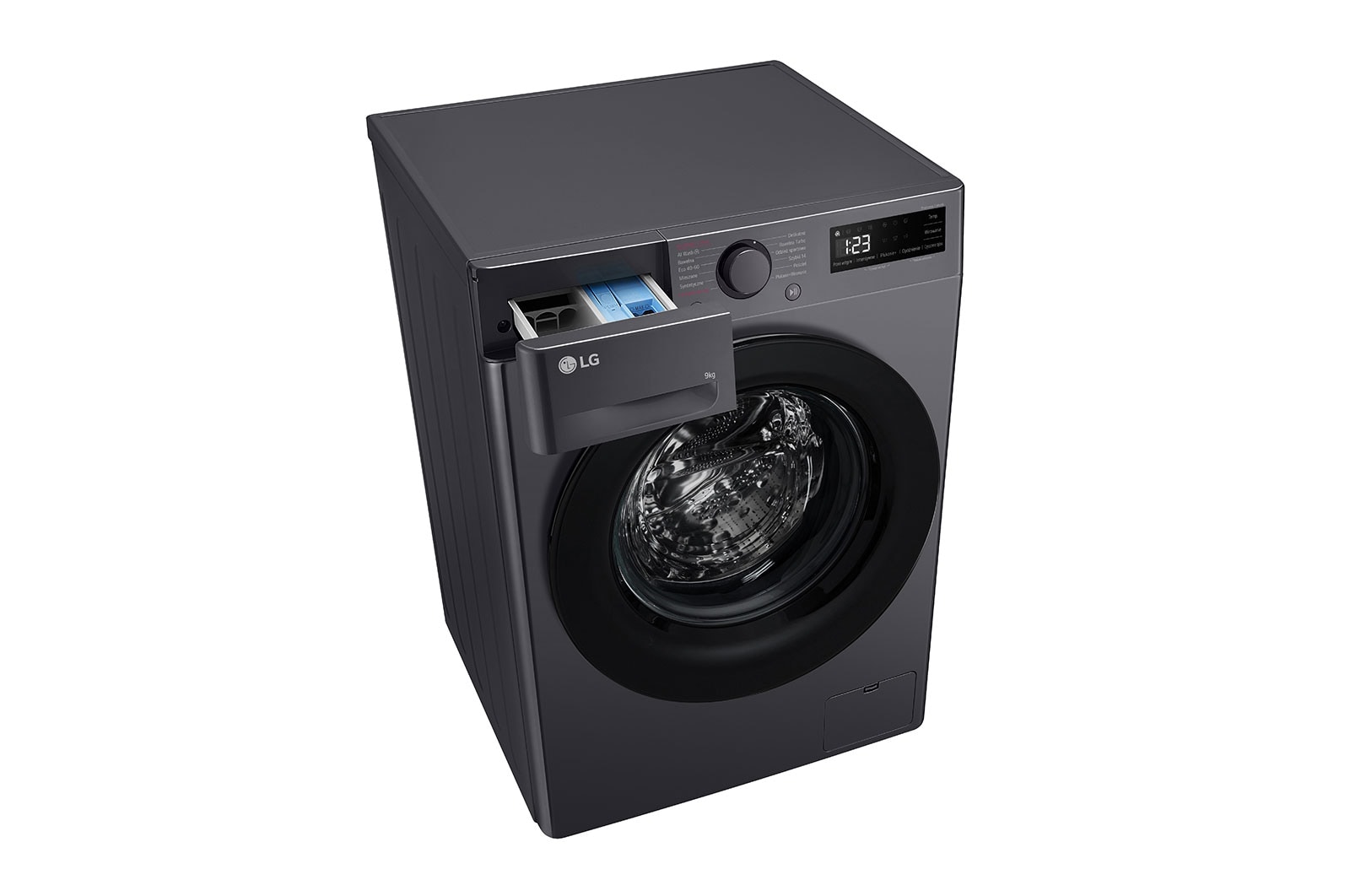 LG Pralka LG | grafitowa | 9 kg | 1400 obr. | AI Wash | AIDD | Programy parowe | Klasa A-10% | F4W90506J, F4W90506J