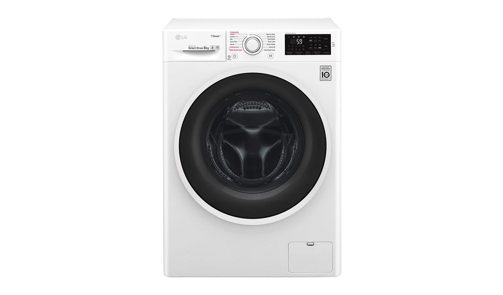 Pralka LG Vivace V400 8kg Steam 1400rpm ThinQ F4WT408AIDD F4WT408AIDD - widok z przodu