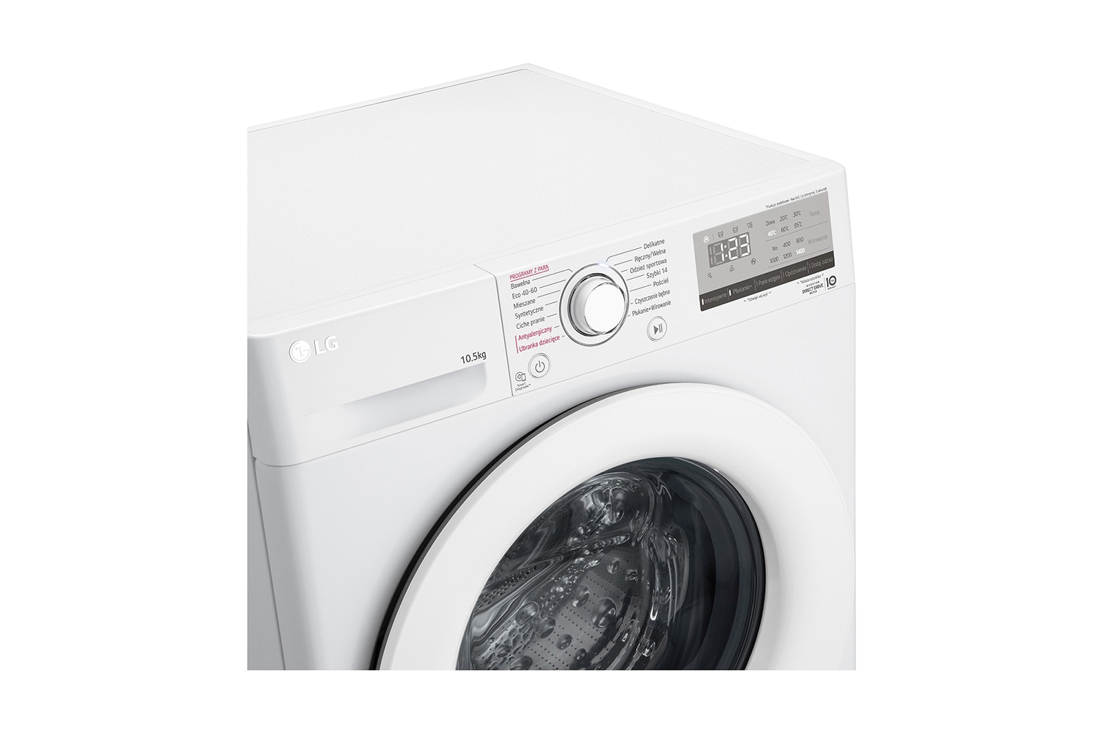 LG Pralka LG Vivace | biała | V300 | 10,5kg | Steam | AIDD | 1400 rpm | F4WV310S3E, F4WV310S3E