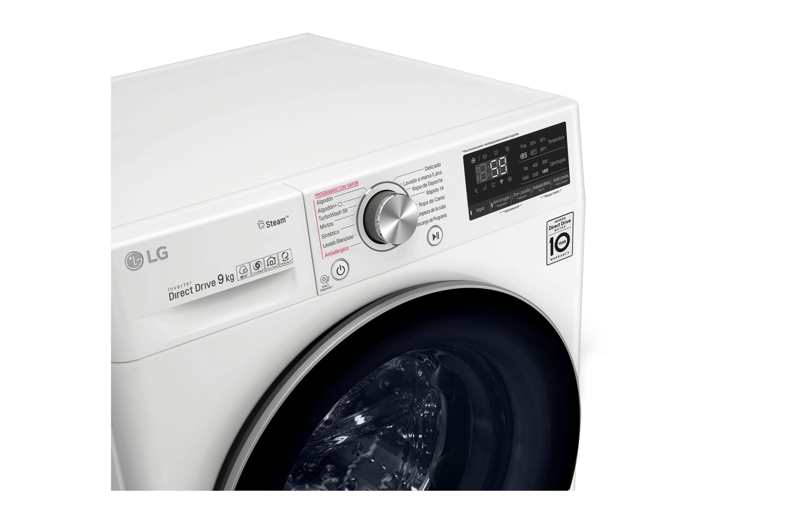 LG Pralka LG Vivace V700 9kg Steam+ 1400rpm ThinQ F4WV709P1B, F4WV709P1B