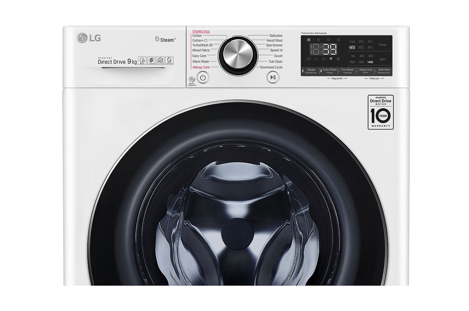 LG Pralka LG Vivace V900 9kg Steam+ 1400rpm ThinQ F4WV909P2A, F4WV909P2A