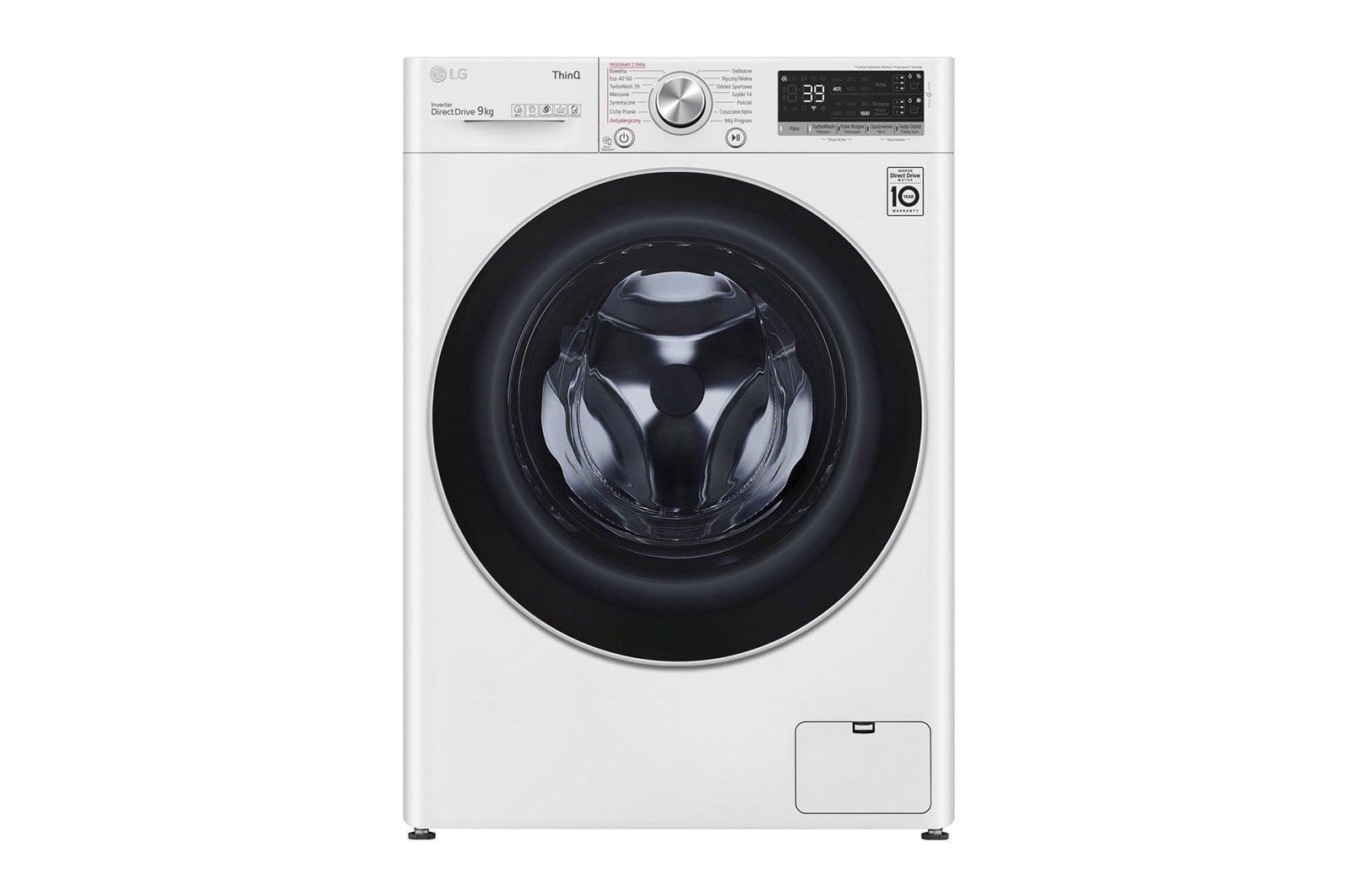 Pralka LG Vivace V700 9kg Steam 1600rpm ThinQ F6WV709A1E F6WV709A1E - widok z przodu