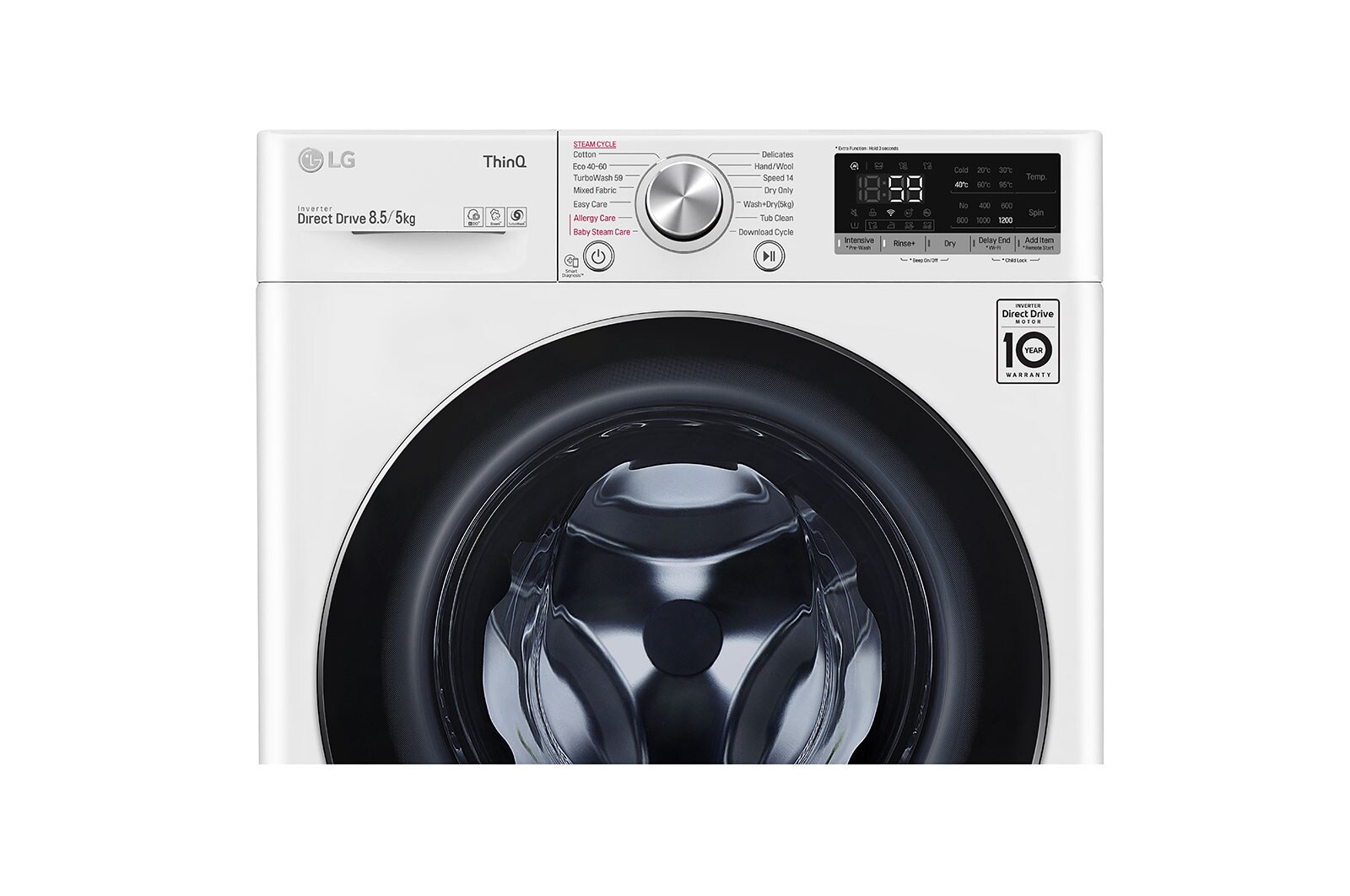 LG Pralko-suszarka LG Vivace | biała | V500 | slim 8,5/5kg | Steam | 1200 rpm | AIDD | ThinQ | F2DV5S8S2, F2DV5S8S2