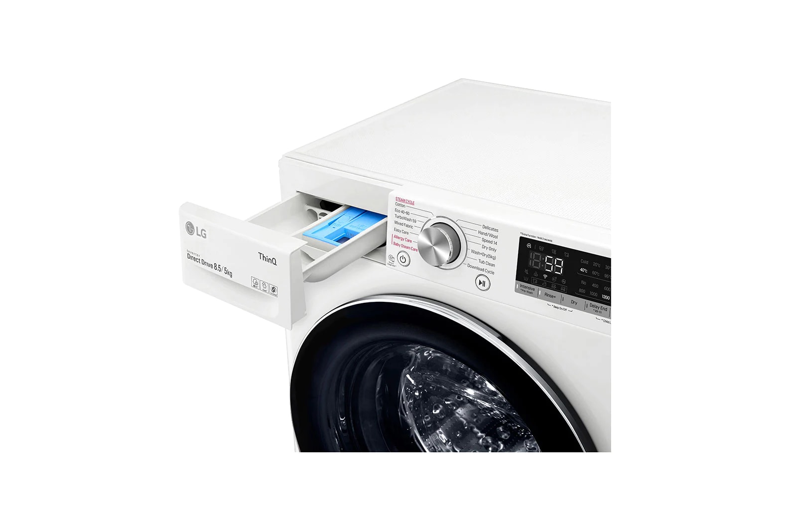 LG Pralko-suszarka LG Vivace | biała | V500 | slim 8,5/5kg | Steam | 1200 rpm | AIDD | ThinQ | F2DV5S8S2, F2DV5S8S2