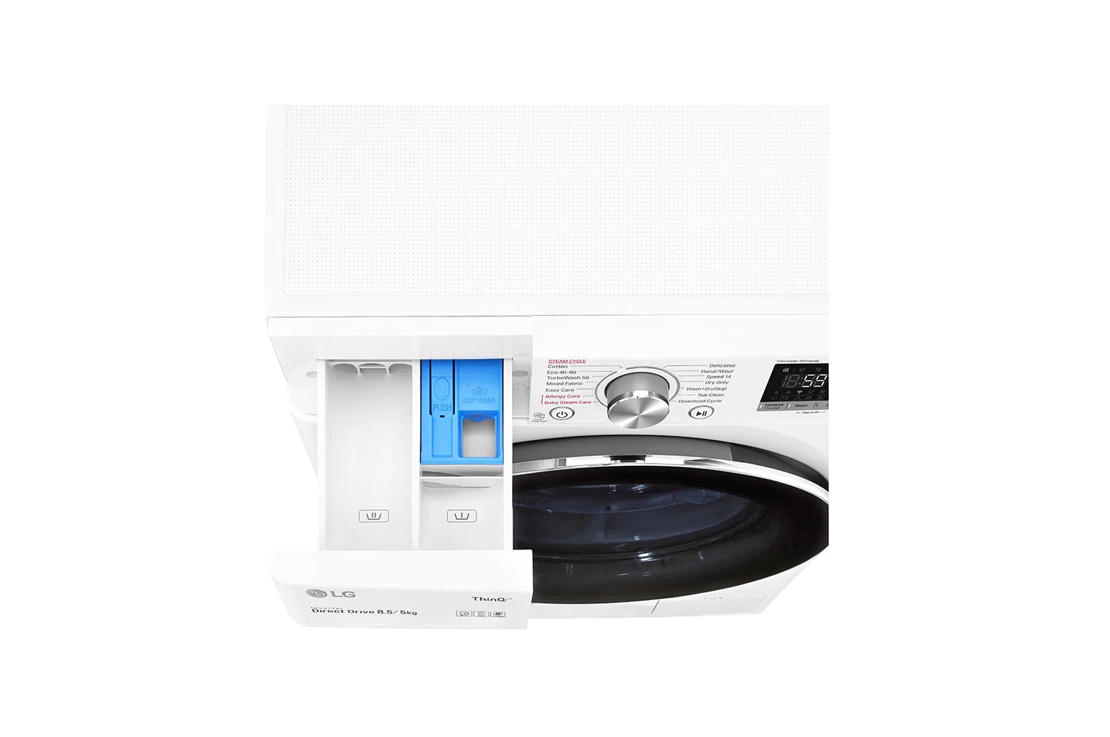 LG Pralko-suszarka LG Vivace | biała | V500 | slim 8,5/5kg | Steam | 1200 rpm | AIDD | ThinQ | F2DV5S8S2, F2DV5S8S2
