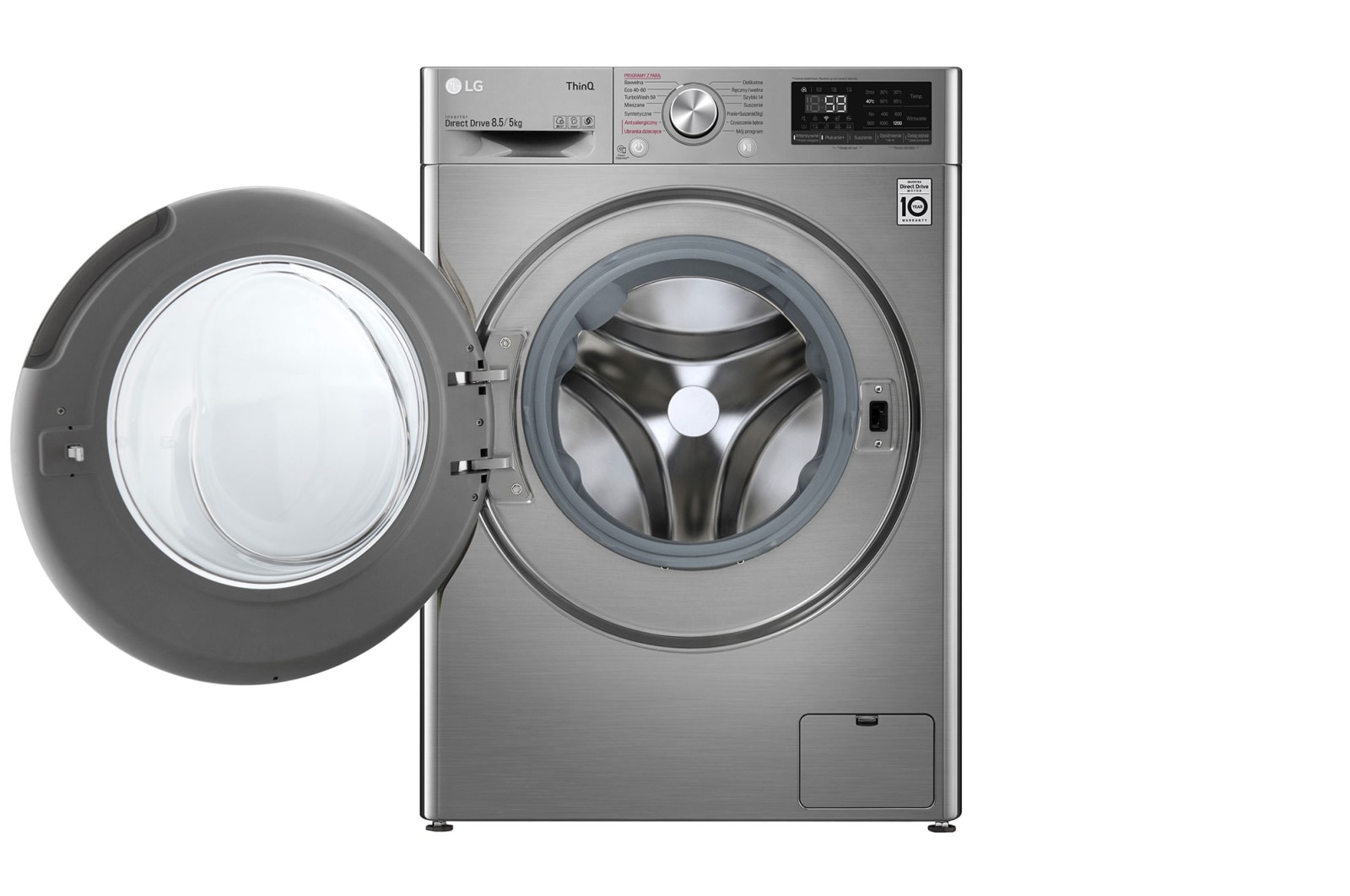 LG Pralko-suszarka LG Vivace | V500 | srebrna | slim 8,5/5kg | Steam | 1200 rpm | ThinQ | F2DV5S8S2TE, F2DV5S8S2TE