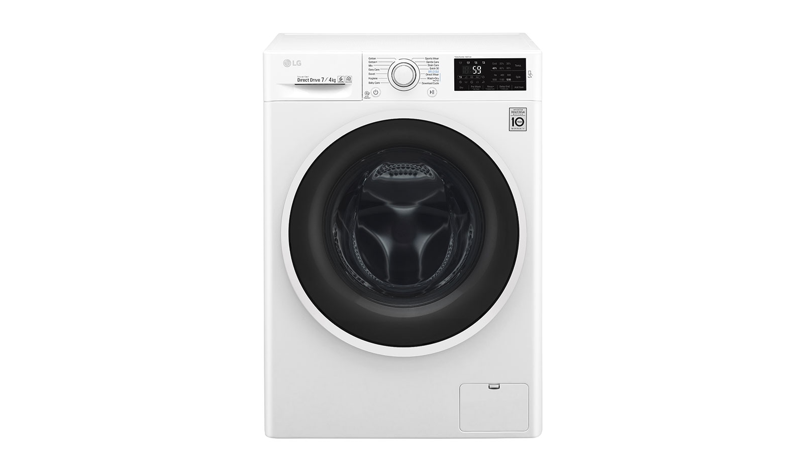 Pralko-suszarka LG Vivace C4 7/4 kg 1200rpm F2J6HM0W F2J6HM0W - widok z przodu
