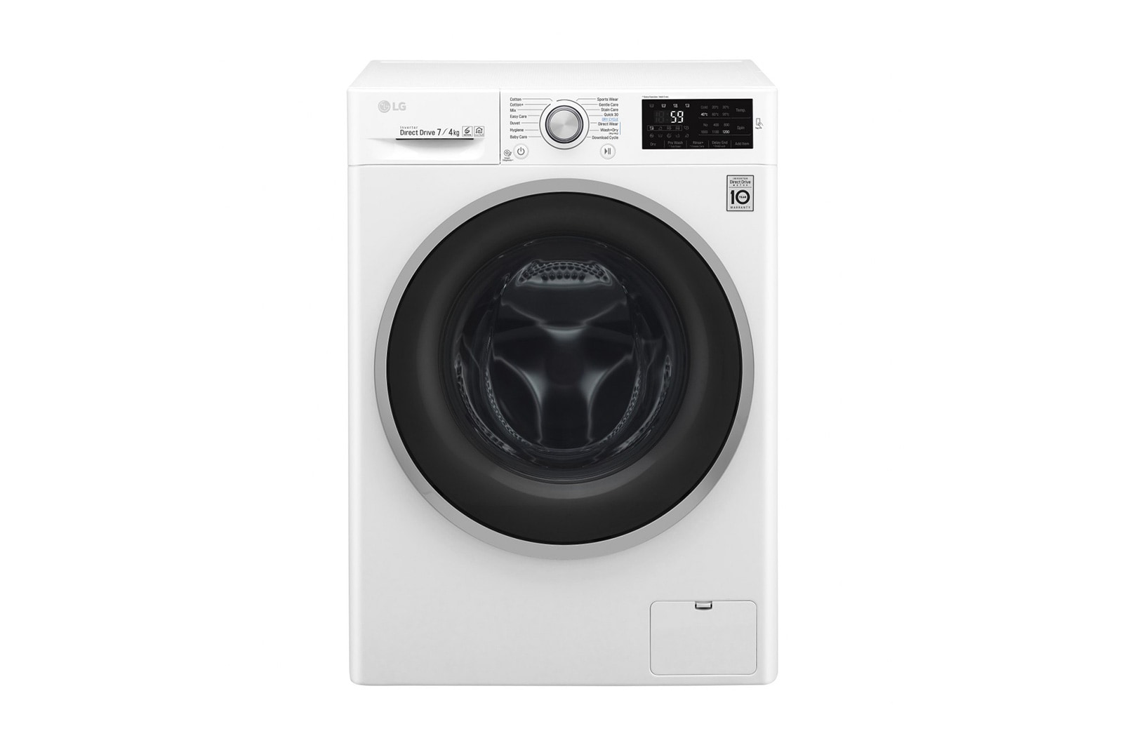 Pralko-suszarka LG Vivace C4 slim 7/4 kg 1200rpm F2J6HM1W F2J6HM1W - widok z przodu