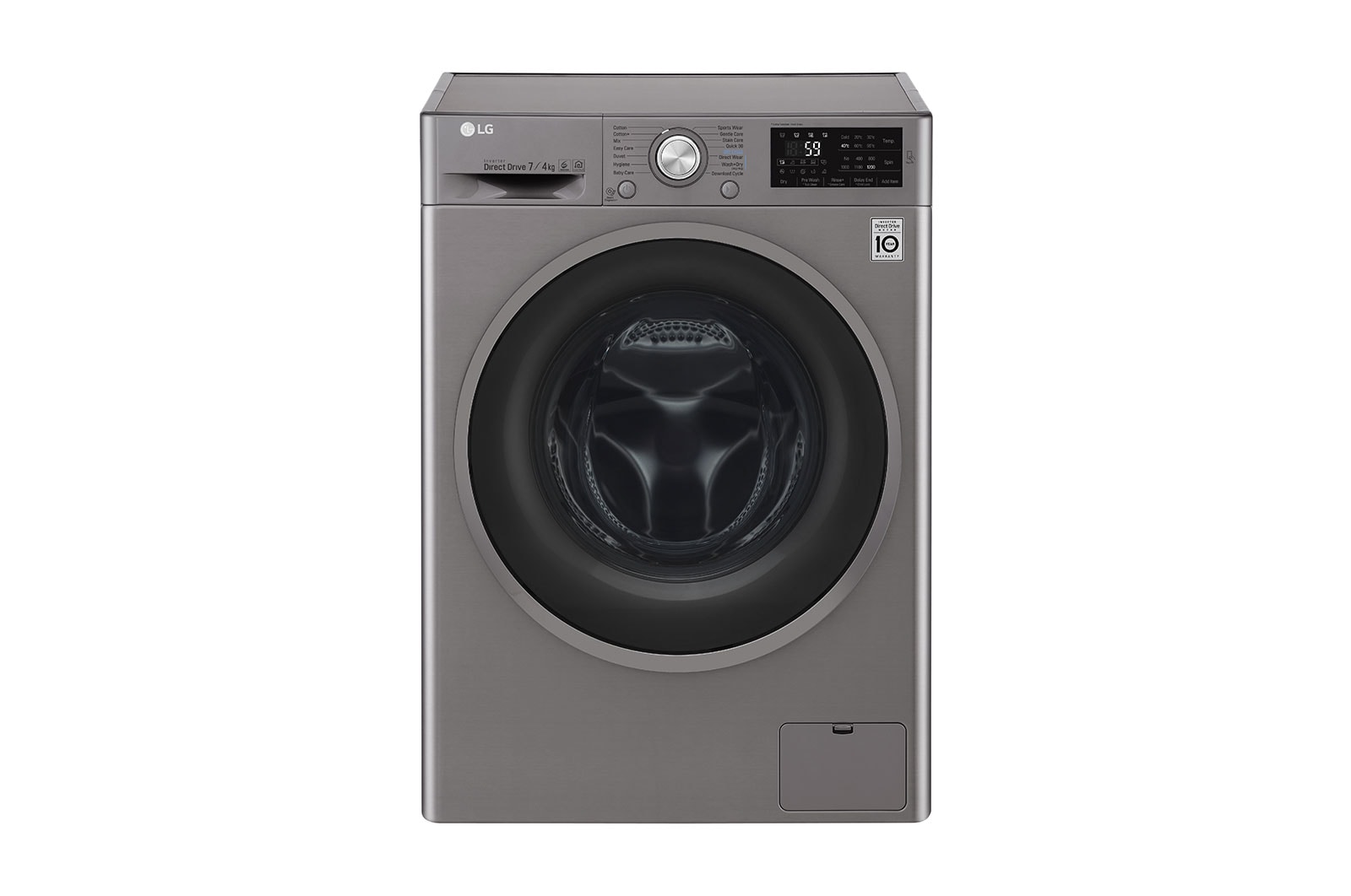 Pralko-suszarka LG Vivace C4 slim 7/4 kg 1200rpm ThinQ F2J6HM8S F2J6HM8S - widok z przodu