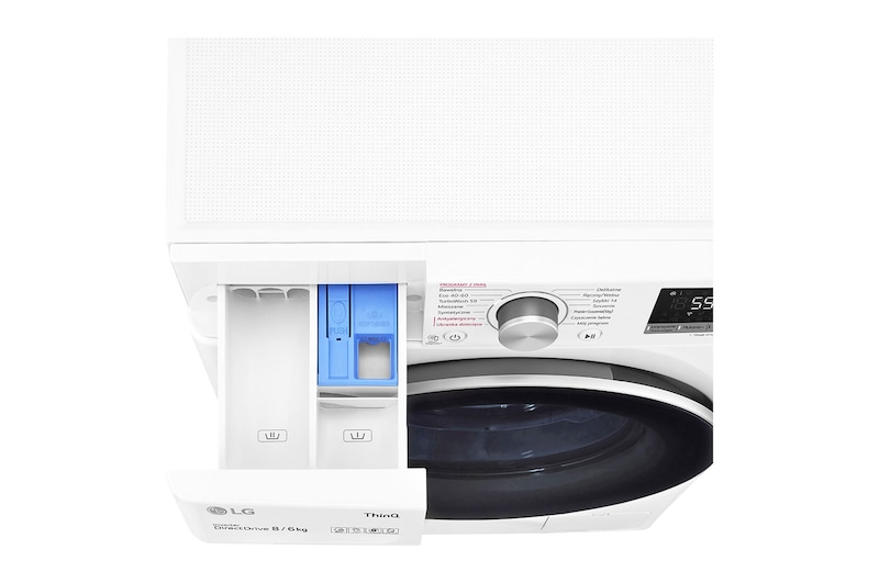 LG Pralko-suszarka LG Vivace V500 8/6 kg Steam 1400rpm ThinQ F4DV508S1E, F4DV508S1E