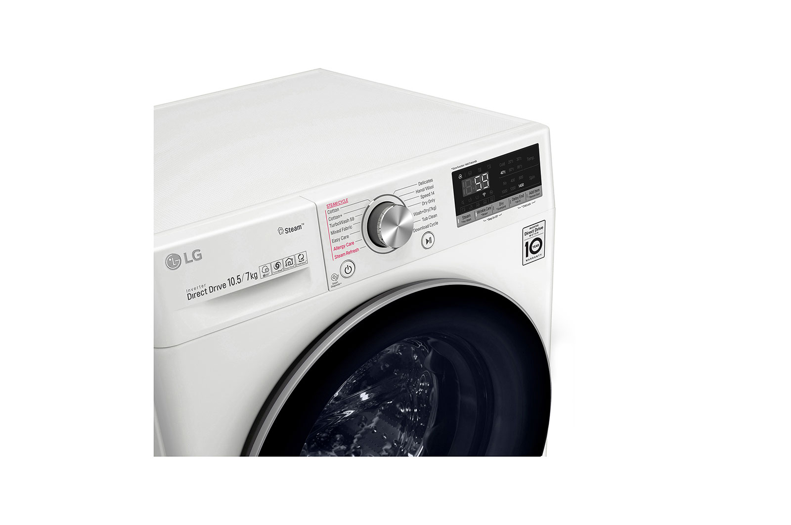 LG Pralko-suszarka LG Vivace V700 10,5/7 kg Steam+ 1400rpm ThinQ F4DV710H1, F4DV710H1