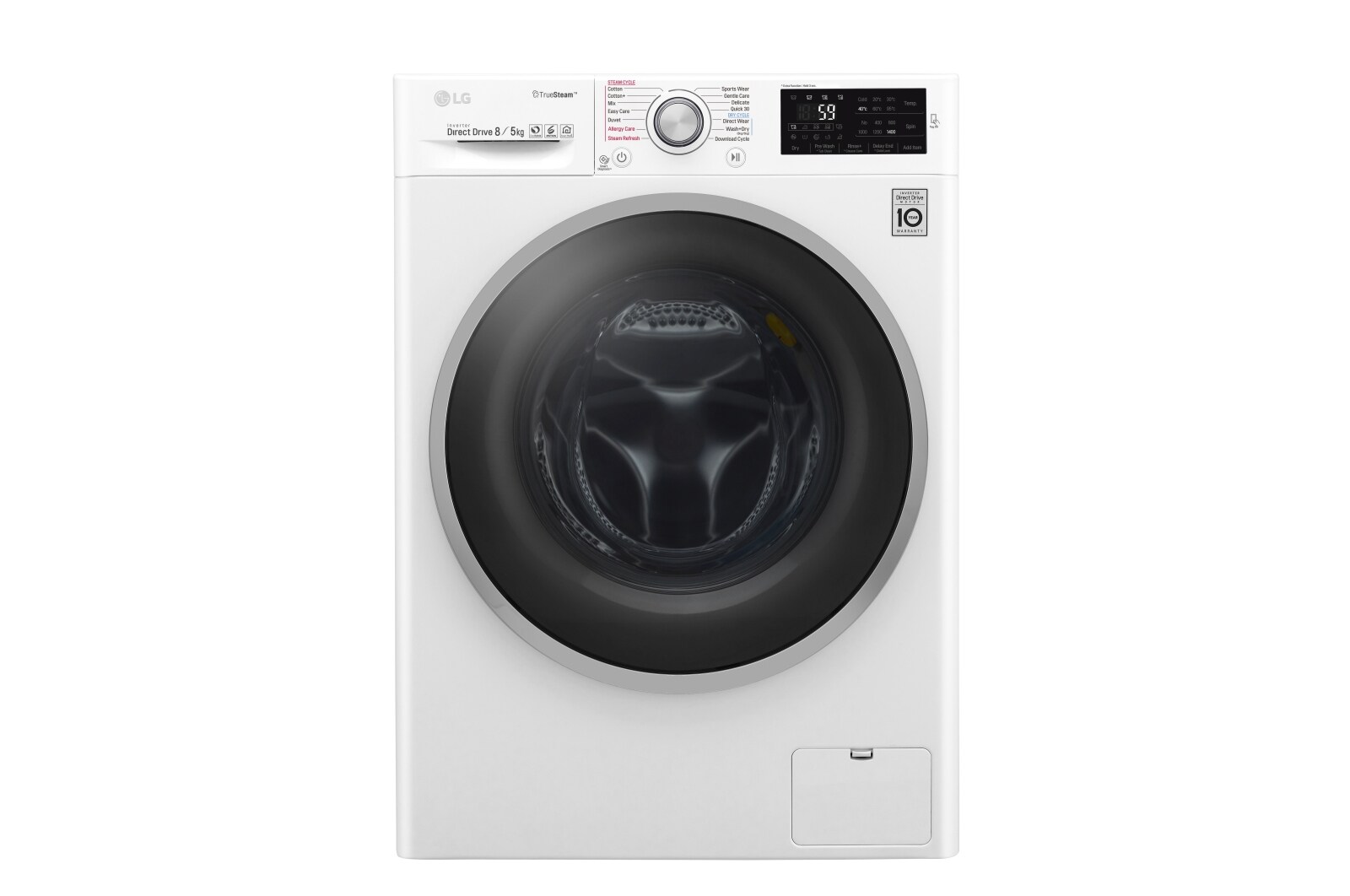Pralkosuszarka C3 TrueSteam 1400rpm 8/5kg F4J7TH1W - widok z przodu