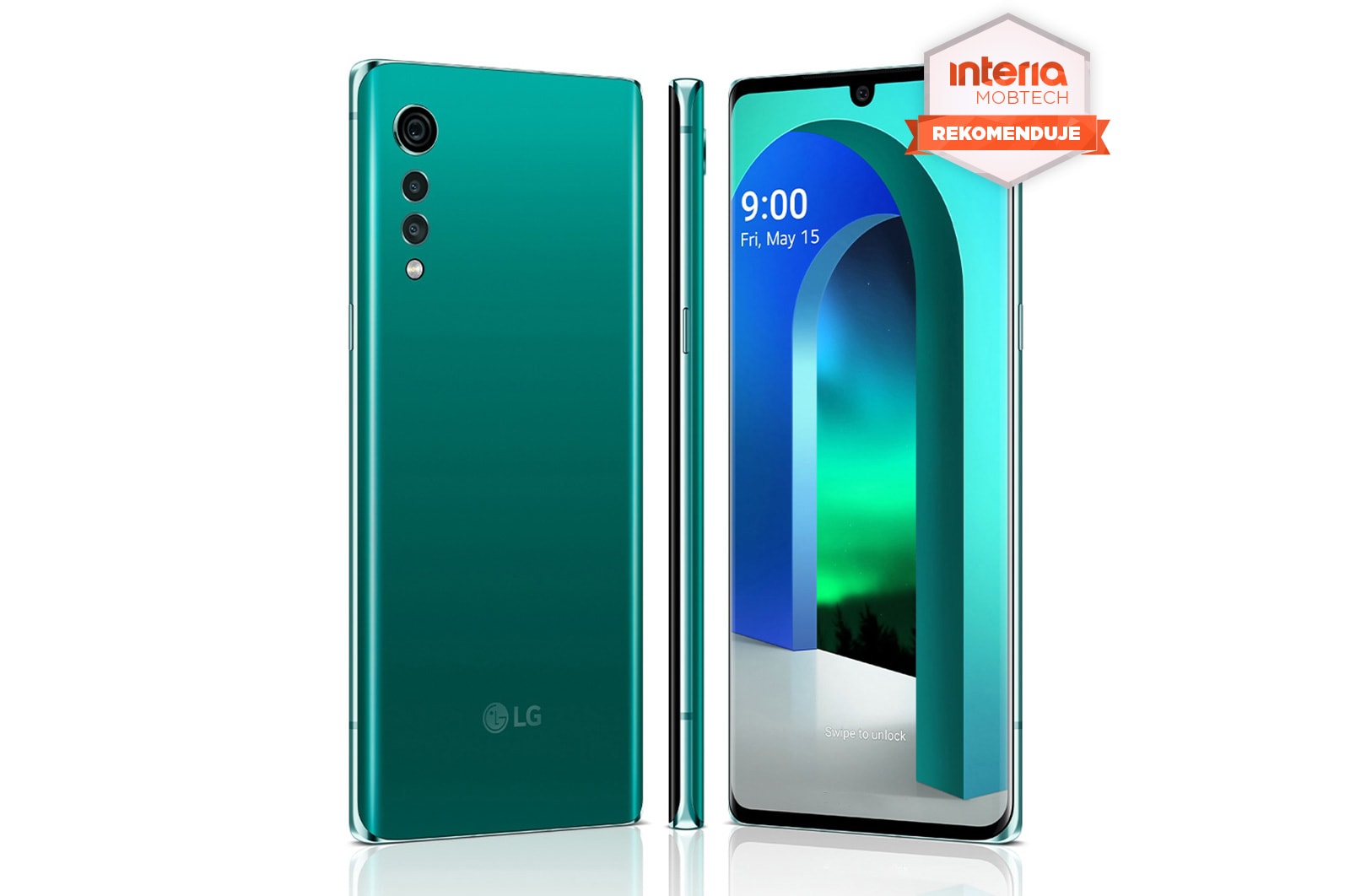 LG VELVET Green LMG900EM-Green - widok z przodu