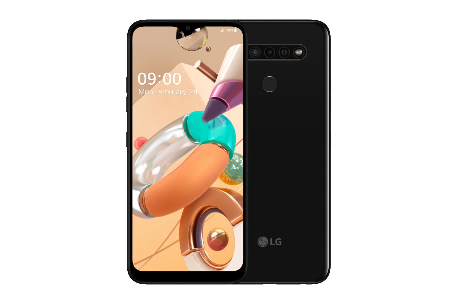 LG K41S Black LMK410EMW-Black - widok z przodu